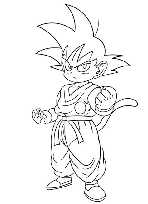 Little Goku In Dragon Ball Z Coloring Page - Free Printable Coloring Pages