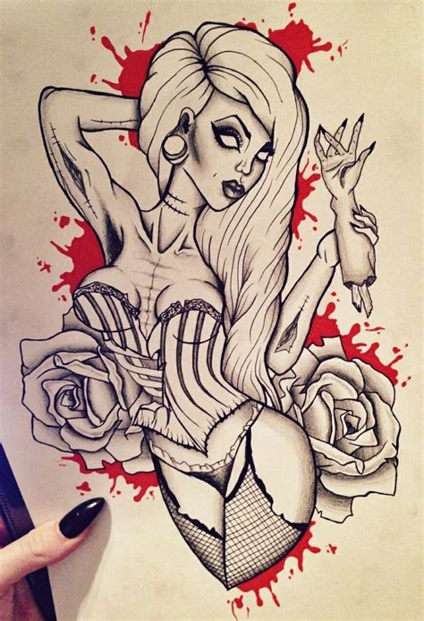 Zombie Girl Sketch | Desenhos para tatuar, Desenhos para tatuagem ...