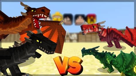 Minecraft Ice And Fire Dragons Vs Choups Drakvym Batalha De Mobs