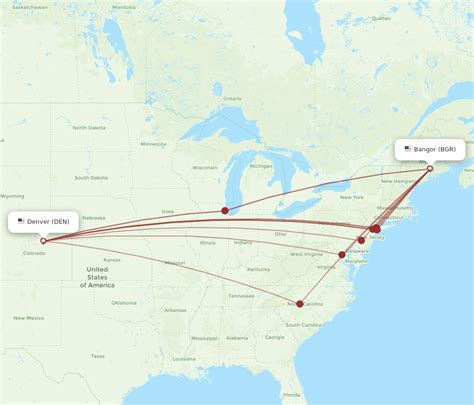 All Flight Routes From Bangor To Denver Bgr To Den Flight Routes