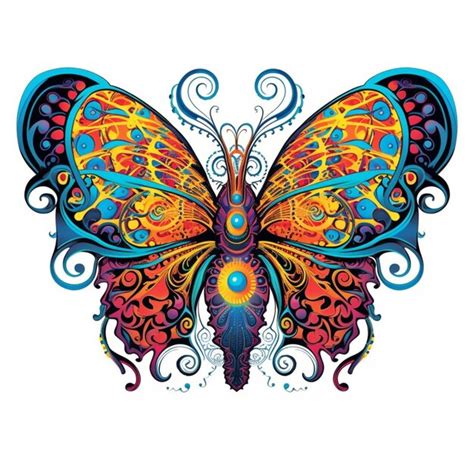 Premium AI Image A Butterfly With Colorful Wings And Swirls On A