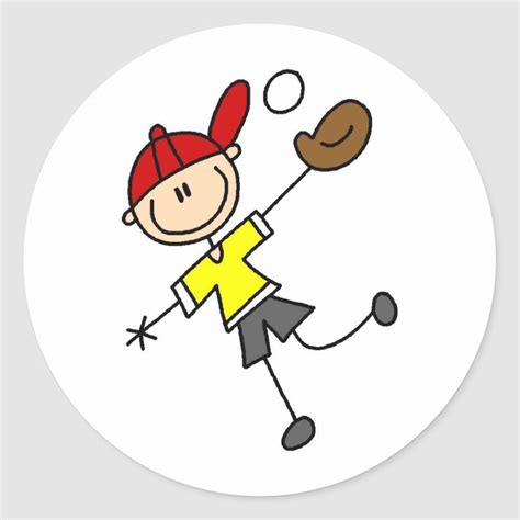 Stick Figure Baseball Sticker | Zazzle | Stick figures, Stick figure ...