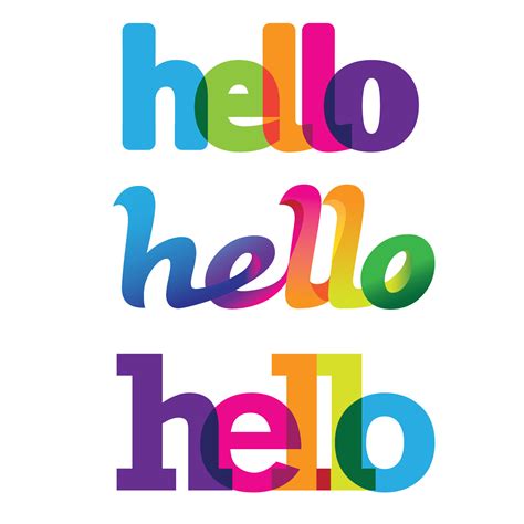 Hello greetings colorful wordmark designs 7166103 Vector Art at Vecteezy