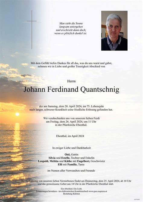 Parte F R Johann Ferdinand Quantschnig Pax Requiem