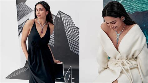 Deepika Padukone Exudes Chic Glam In Black And White Gown And Diamond