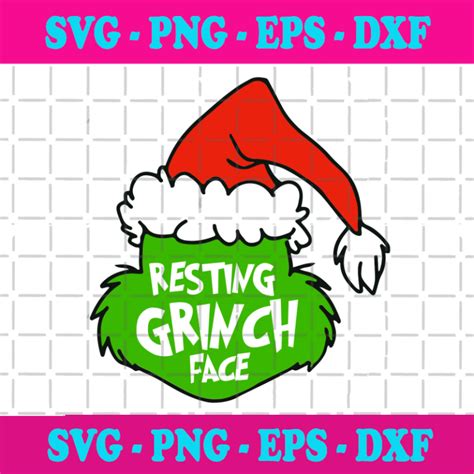 Resting Grinch Face 4 Christmas Svg Gift Svg Gift Shirt Santa