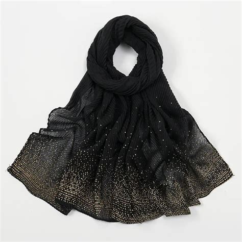 Plain Lurex Glitter Shimmer Wrinkle Shawl Scarf Lady Classic Design