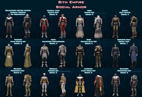 SWTOR Planetary Social Armor Outfits Star Wars The Old The Old