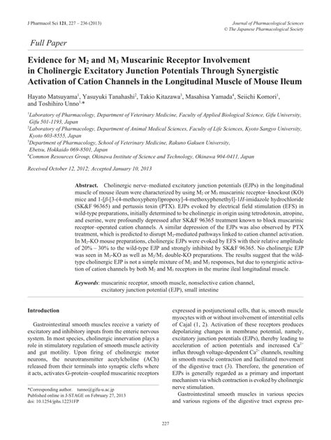 PDF Evidence For M 2 And M 3 Muscarinic Receptor Involvement In