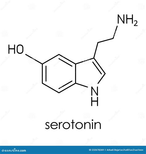 Serotonin Molecule D Molecular Structure Ball And Stick Model