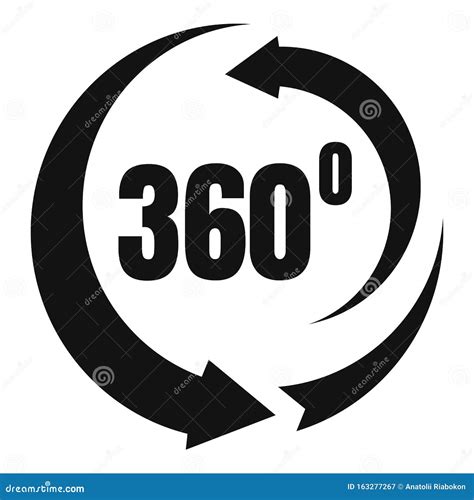 360 Degrees Rotation Icon Simple Style Stock Vector Illustration Of