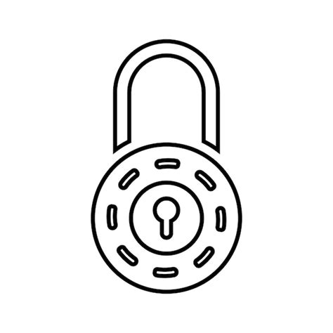 Premium Vector Hotel Lock Padlock Outline Icon Line Art Vector