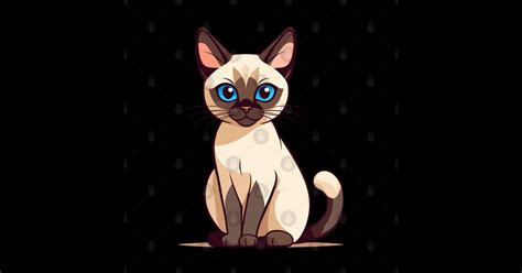 Standing Siamese Cat Cat Sticker TeePublic