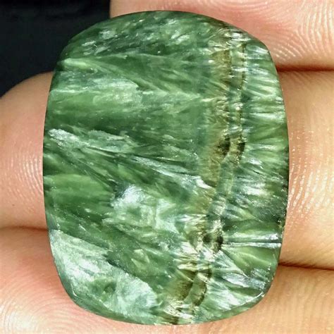 33 10Cts Natural Green Seraphinite Loose Cushion Cabochon Gemstones EBay