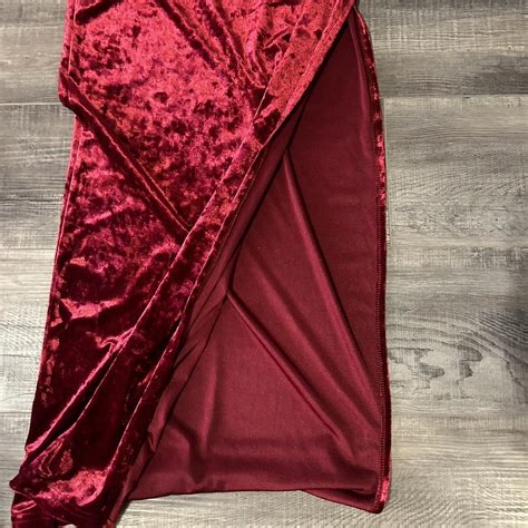 Vampy Goth Red Velvet Strapless Dress With Slit Depop