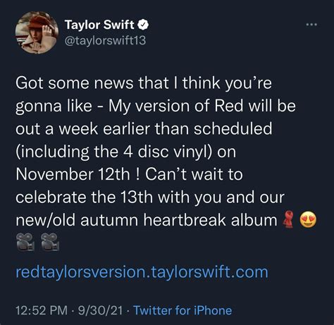 red     week earlier  november  rtaylorswift