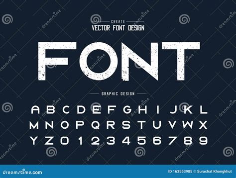 Texture Font And Grunge Alphabet Rough Typeface Letter And Number