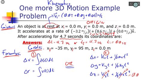 Kinematics In D Example Problem Youtube