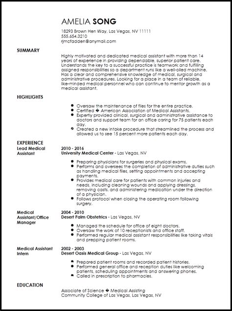 Best 7 Medical Assistant Resume Template Free Samples Examples And Format Resume Curruculum