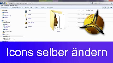 Ordnersymbole Icons selber machen ändern Windows 7 YouTube