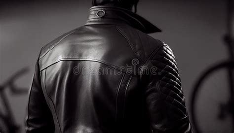 Men S Leather Jacket Ai Generated Stock Image Image Of Jacket