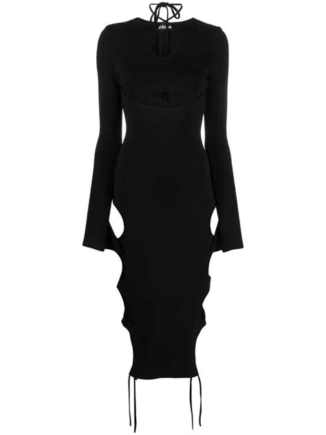 Buy Andrea Adamo Midi Dress With Cut Out Black At 33 Off Editorialist