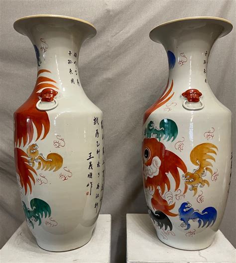 Proantic Paire De Vases Balustres Chine XXe Siècle