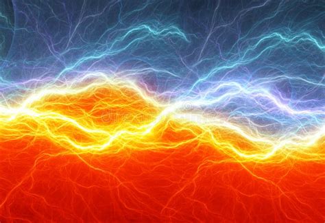 Fire And Ice Abstract Fractal Lightning Stock Illustration