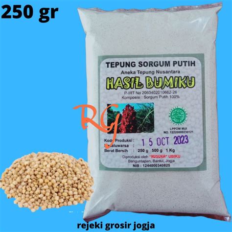 Jual Tepung Sorghum Putih Organik Kemasan 250 Gram Tepung Sorgum Putih