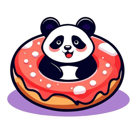 Premium Vector Cute Panda Bear Hand Drawn Flat Stylish Mascot Cartoon