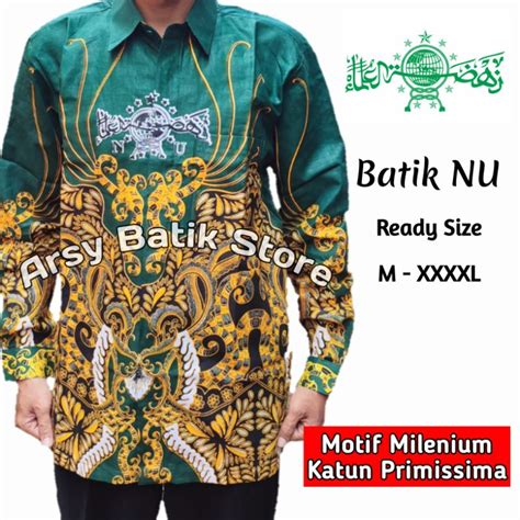 Jual New Arrival Kemeja Batik Nu Baju Batik Nu Motif Milenium Katun