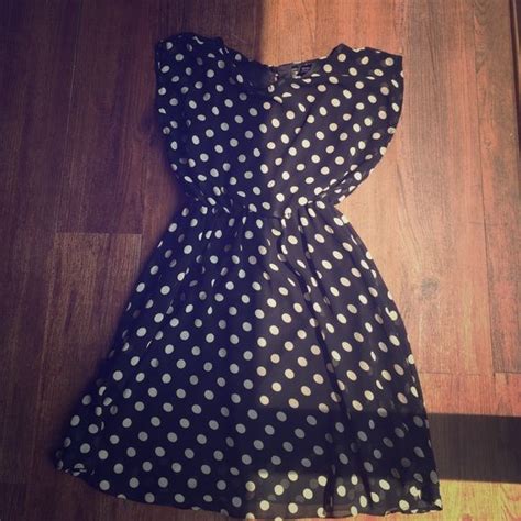 Black And White Polka Dot Dress Adorable Cinched Waist Black And White Fully Lined Polka Dot