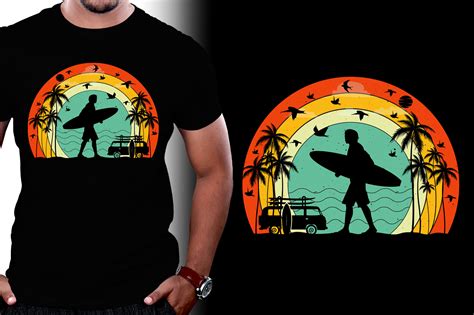 Surfing Retro Vintage Sunset T Shirt Graphic By T Shirt Design Bundle