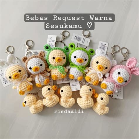 Jual Ready Stock Gantungan Kunci Amigurumi Keychain Bebek Duck Milk Cotton Shopee Indonesia