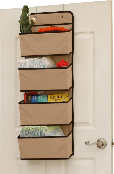 SimpleHouseware 4 Pocket Over the Door Wall Mount Hanging Organizer, Beige 689715203861 | eBay