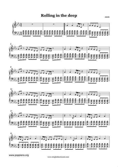 Adele Rolling In The Deep Sheet Music Pdf Free Score Download ★