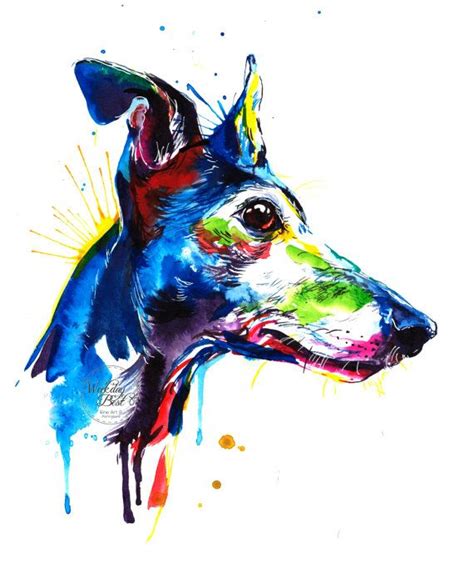 Colorful Greyhound Art Print Print Of My Original Watercolor Painting