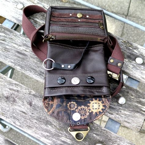 Handytasche Zum Umh Ngen Damen Herren Leder Braun Steampunk Kaufen