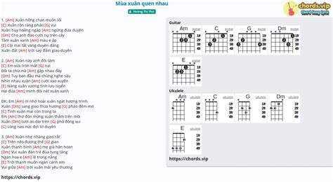 Chord Mùa Xuân Quen Nhau Hoàng Thi Thơ Tab Song Lyric Sheet Guitar Ukulele Chordsvip