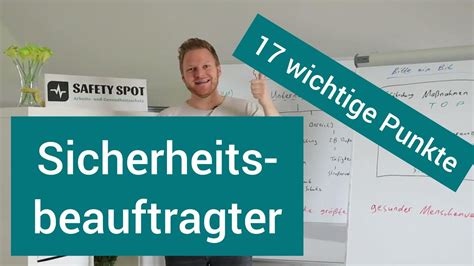 Sicherheitsbeauftragter Aufgaben Wichtige Punkte Arbeits Und