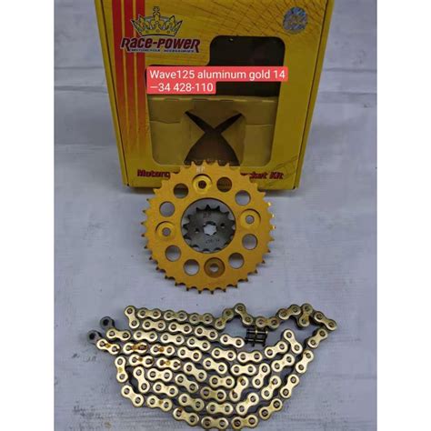 RACE POWER Chain And Sprocket Set Wave Xrm 14T 34T 428H ALLOY Shopee