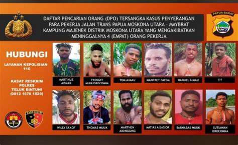 Pelaku Pembantaian Pekerja Proyek Di Papua Dirilis Polisi Ini