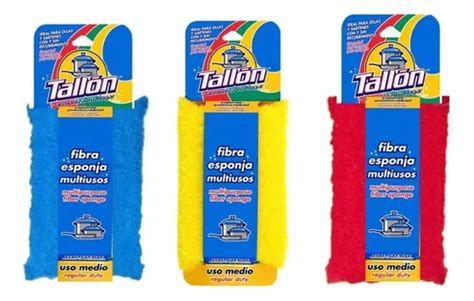 Tallón Pack 3 Fibras Lavatrastes Cocina Multiusos Uso Medio