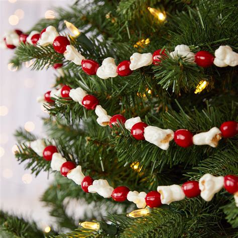 6 Artificial Popcorn And Cranberry Garland Winter Holiday Garlands