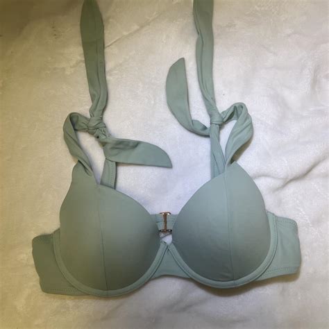 S M Sage Green Bikini Set Top Is Push Up This Set Depop