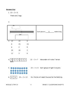 Third Grade Eureka Great Minds Module 1 Topic D Quiz By ClassroomConcepts