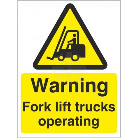 Warning Fork Lift Trucks Operating Sign Uk Safety Store