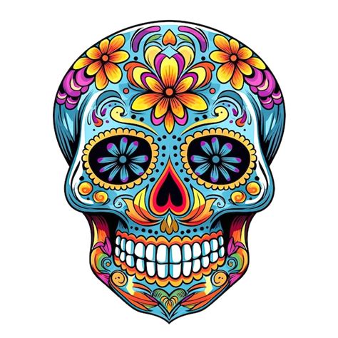 Premium Ai Image Watercolor Sugar Skull Clipart