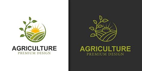 Premium Vector Eco Green Farm Circle Plant Logo Agriculture Farmer