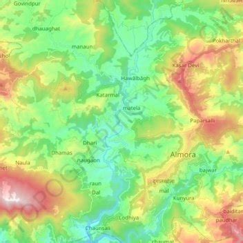 Kosi River topographic map, elevation, terrain